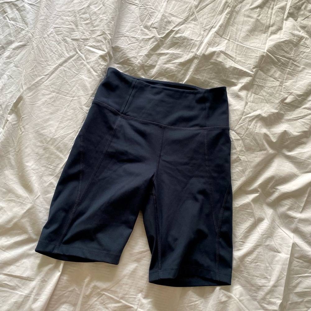 Navy Girlfriend Collective biker shorts